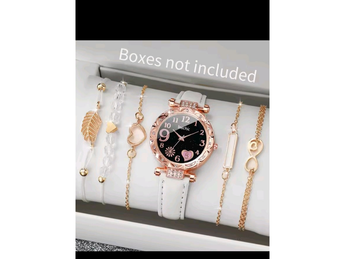 Set montre et bracelet de fantaisie couleur doré