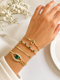 Set de 4 bracelets fantaisie : Collection émeraude élégance