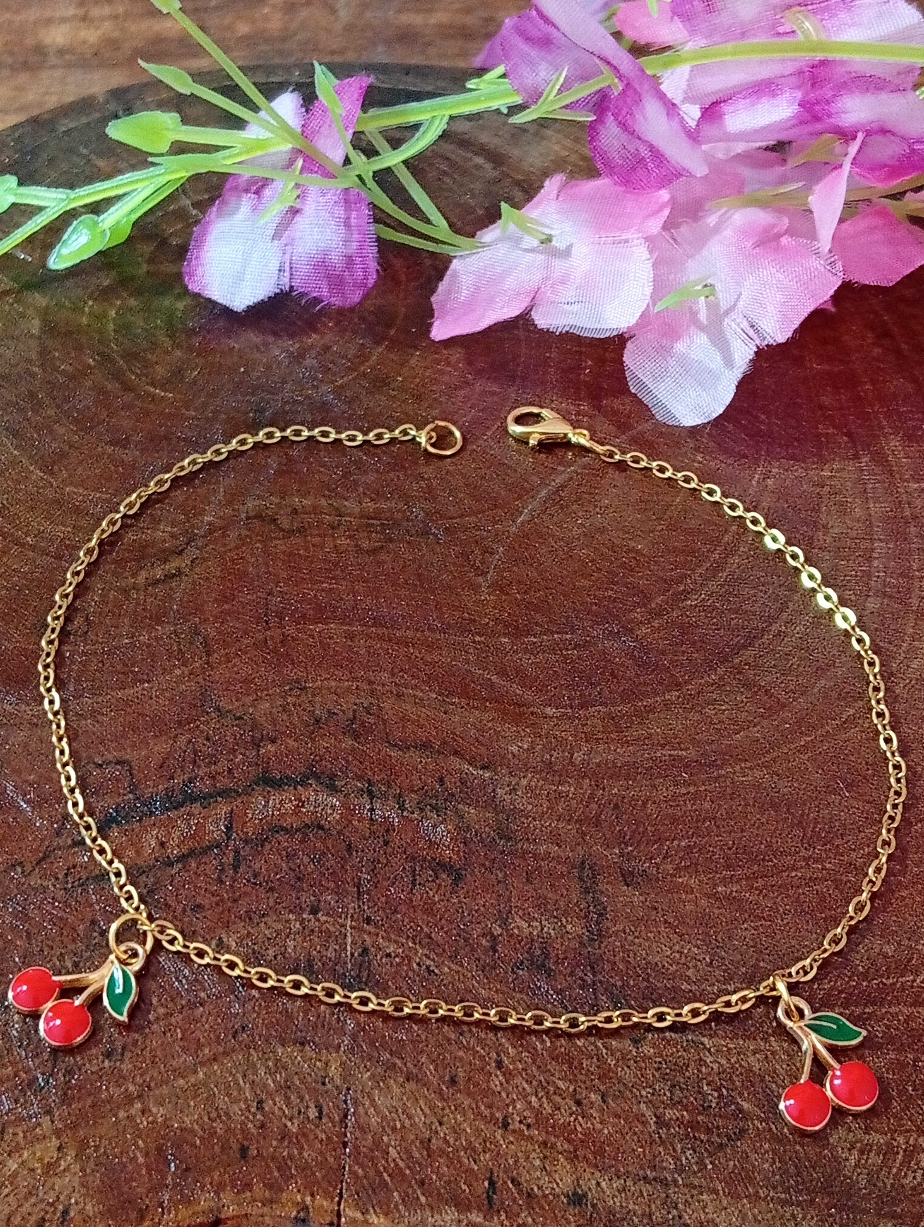 Chaîne de cheville cerise