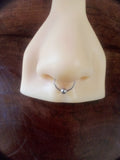 Faux piercing septum acier inoxydable