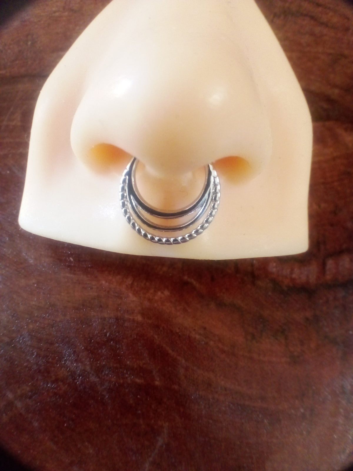 Faux piercing septum acier inoxydable