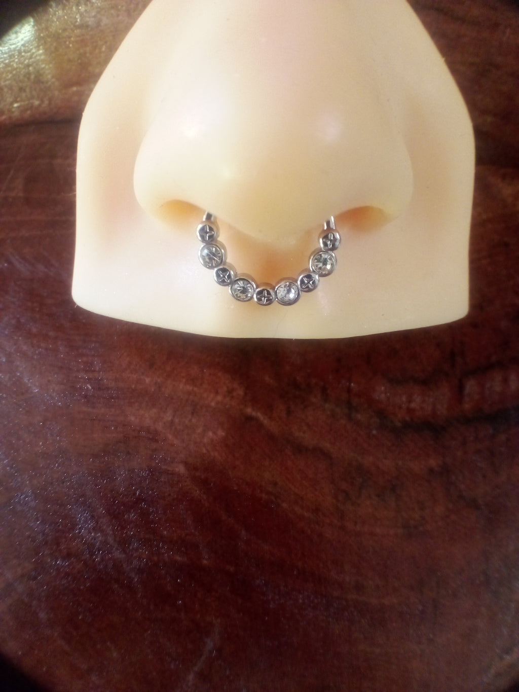 Faux piercing septum acier inoxydable