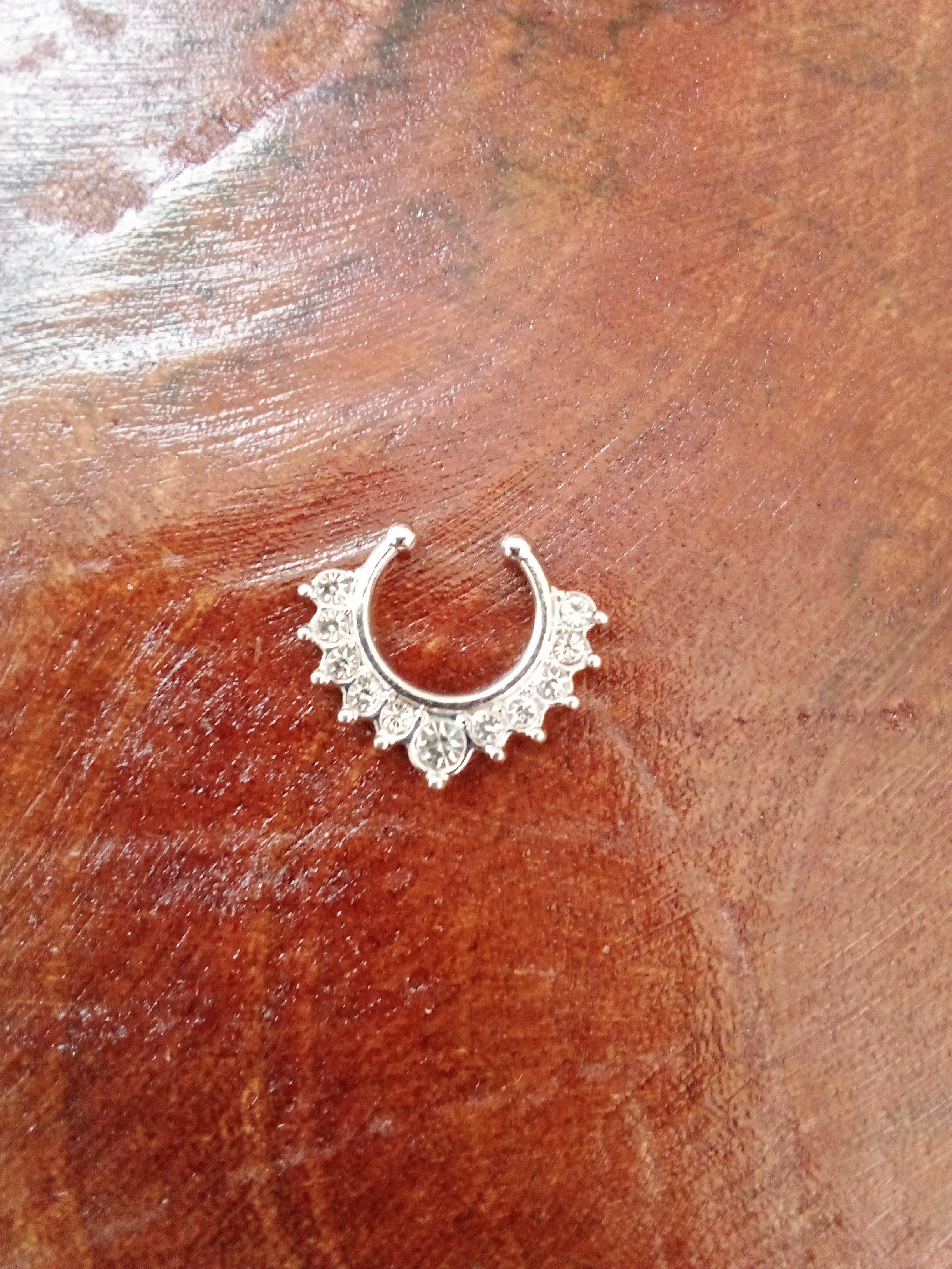 Faux piercing septum acier inoxydable