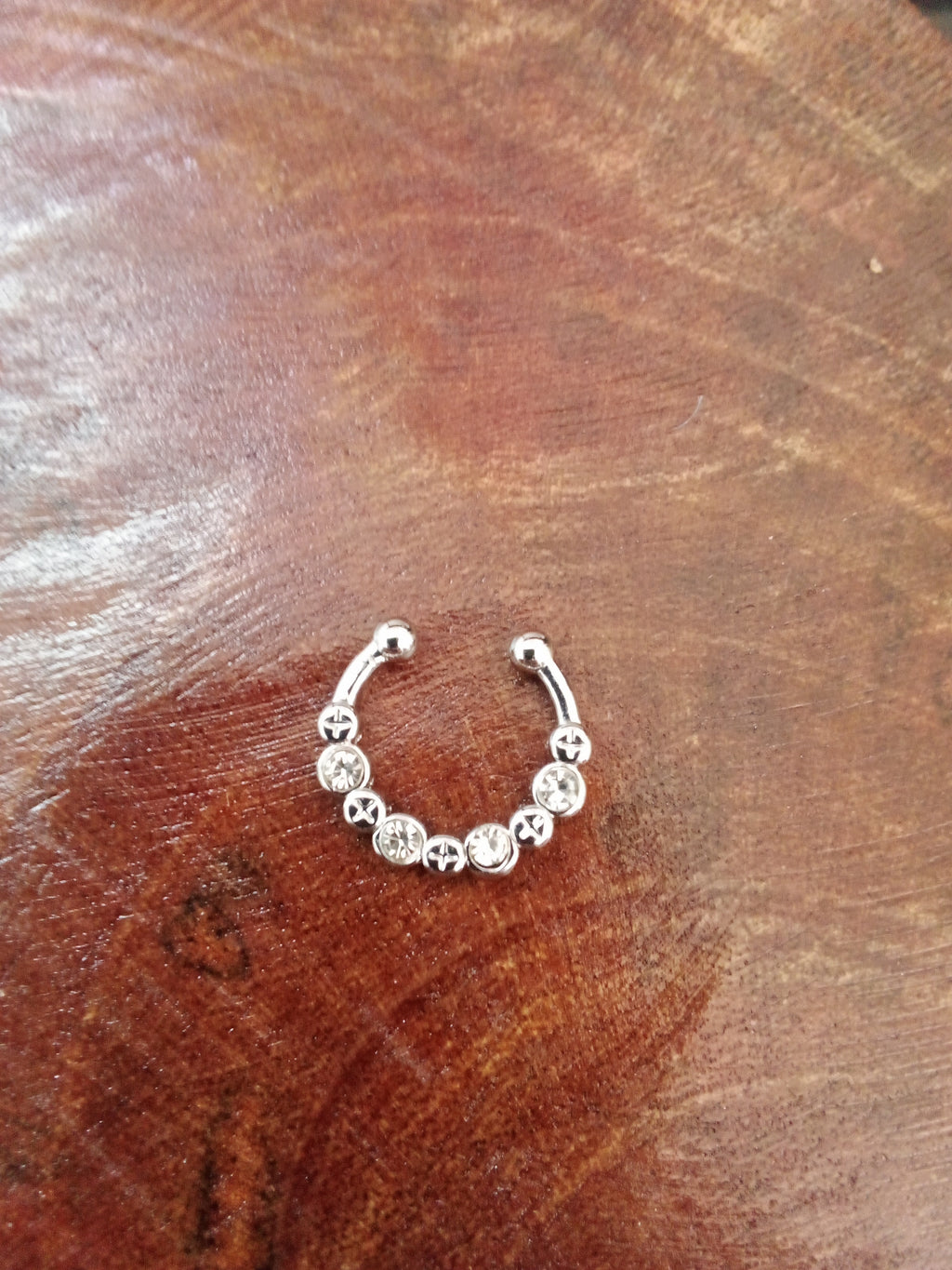 Faux piercing septum acier inoxydable