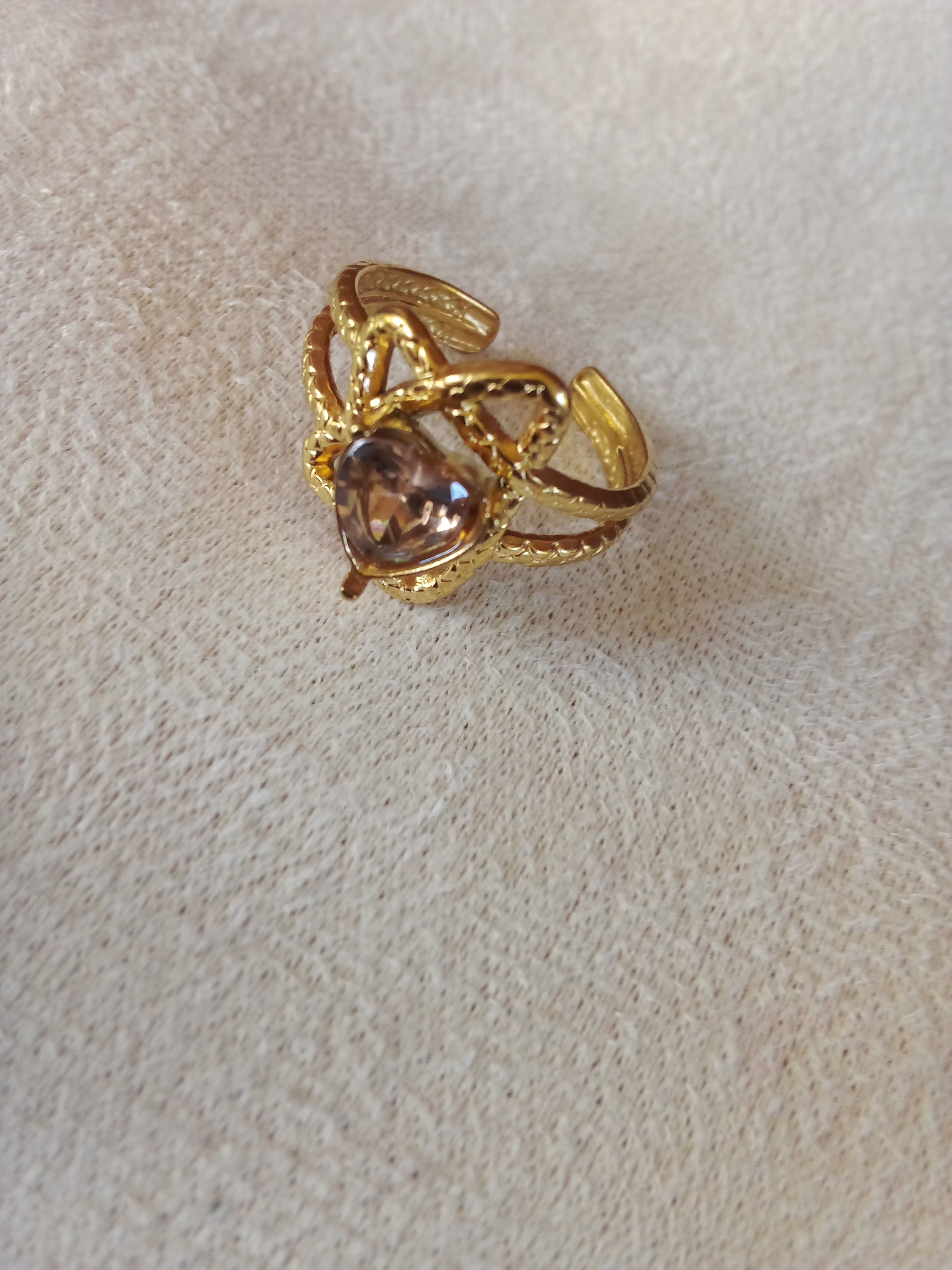 Bague acier inoxydable cœur étoile