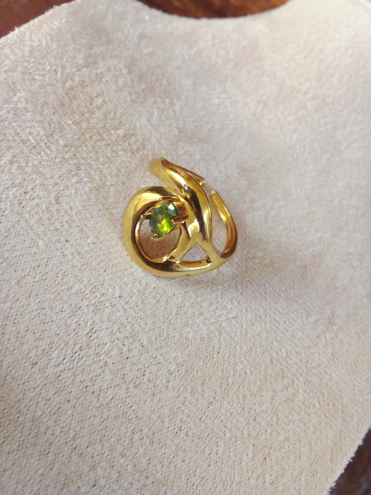 Bague acier inoxydable strass Vert