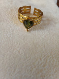 Bague coeur Vert acier inoxydable