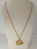 Collier fleur acier inoxydable