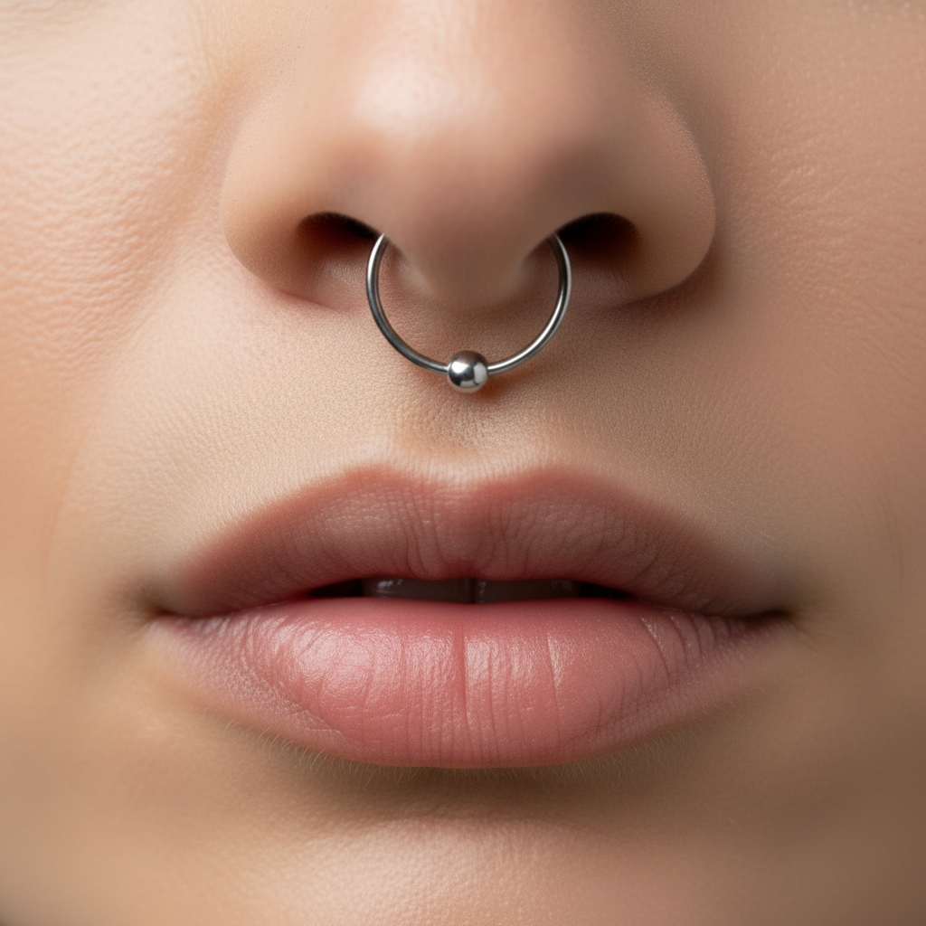 Piercing septum fin minimaliste